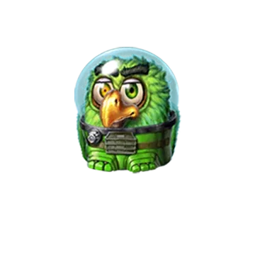 Pirots 4 grüner Vogel Charakter in Lost in Space