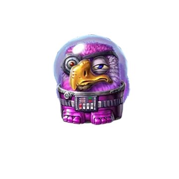 Pirots 4 lila Vogel Charakter in Lost in Space