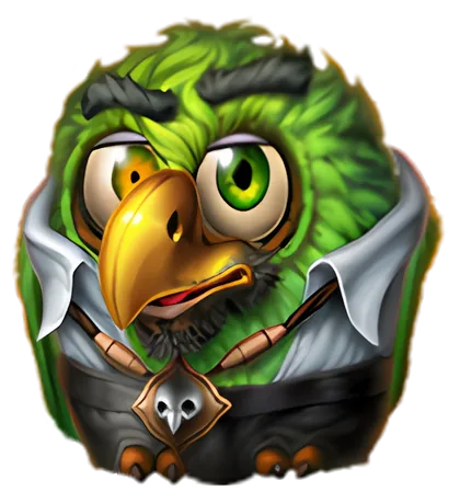 Aaron, der grüne Papagei aus Pirots 5 The Kraken