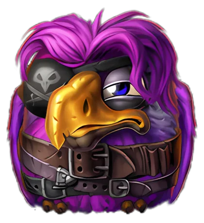 Hank, der violette Papagei aus Pirots 5 The Kraken