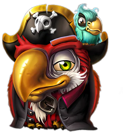 Kapitän Redfeather mit Papagei auf der Schulter in Pirots 5 The Kraken