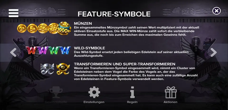 Bildschirm mit dem Maximalgewinn von Pirots 5